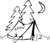 Sleeping In A Tent Outline Clip Art
